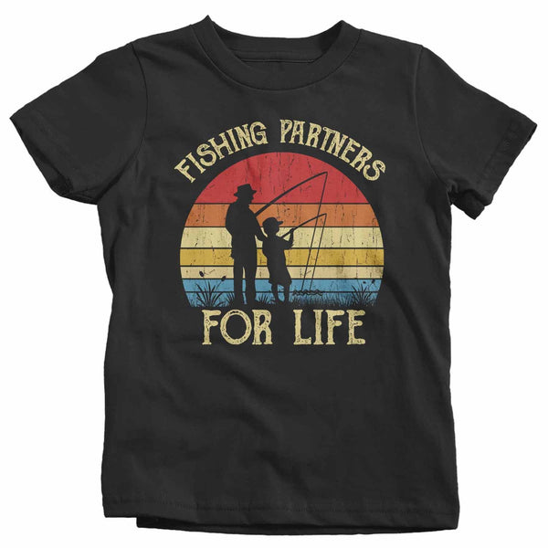 Kids Fishing T Shirts Matching Father Son Fishing Partners For Life Shirts Father's Day Gift Idea Vintage Best Friends Shirt-Shirts By Sarah