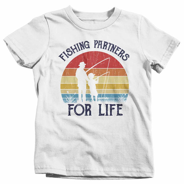 Kids Fishing T Shirts Matching Father Son Fishing Partners For Life Shirts Father's Day Gift Idea Vintage Best Friends Shirt-Shirts By Sarah