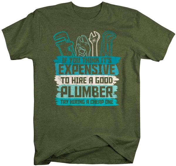 Men's Funny Plumber Shirt Expensive T Shirt Plumber Tee Plumber Cheap Hire Gift Shirt for Plumber Unisex Tee Pipe Union Worker-Shirts By Sarah
