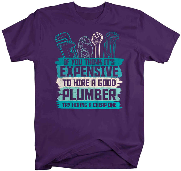 Men's Funny Plumber Shirt Expensive T Shirt Plumber Tee Plumber Cheap Hire Gift Shirt for Plumber Unisex Tee Pipe Union Worker-Shirts By Sarah