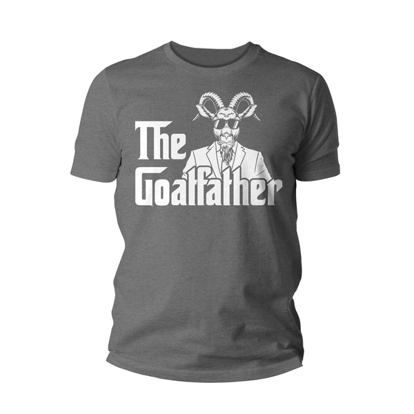 Men's Funny Dad Shirt Goat Dad T Shirt Goatfather TShirt Father's Day Gift Fun Humor Farmer Billy Goats Graphic Tee Man Unisex-Shirts By Sarah