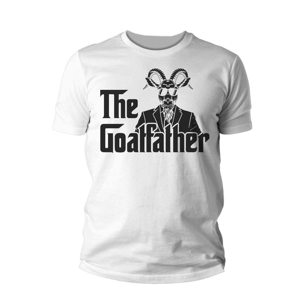 Men's Funny Dad Shirt Goat Dad T Shirt Goatfather TShirt Father's Day Gift Fun Humor Farmer Billy Goats Graphic Tee Man Unisex-Shirts By Sarah