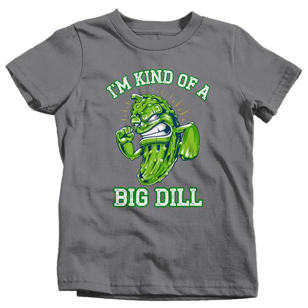 Kids Funny Pickle Shirt Big Dill T Shirt Food Pun Funny Food Hipster Shirt Kind Of A Big Deal Geek Gift Idea Boys Girls Graphic Tee-Shirts By Sarah