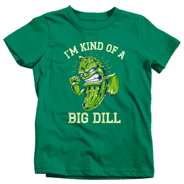 Kids Funny Pickle Shirt Big Dill T Shirt Food Pun Funny Food Hipster Shirt Kind Of A Big Deal Geek Gift Idea Boys Girls Graphic Tee-Shirts By Sarah
