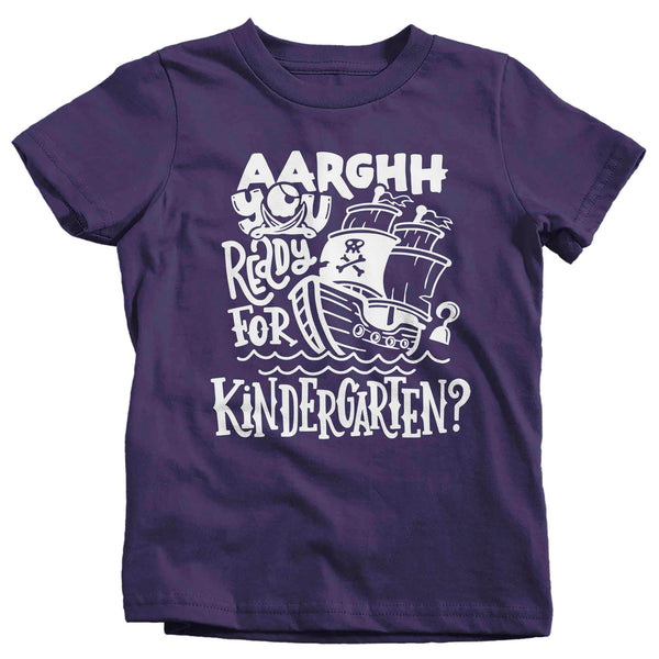 Kids Funny School T Shirt Kindergarten Shirts Pirate Theme Arrgh You Ready Pirates Talk Back To School Tshirt Unisex Boys Girls Graphic Tee-Shirts By Sarah