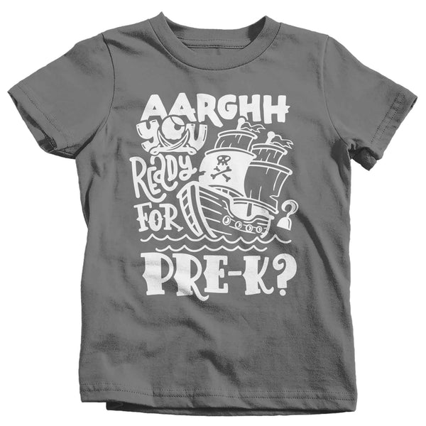 Kids Funny School T Shirt Pre-K Shirts Pirate Theme PreK Arrgh You Ready Pirates Talk Back To School Tshirt Unisex Boys Girls Graphic Tee-Shirts By Sarah