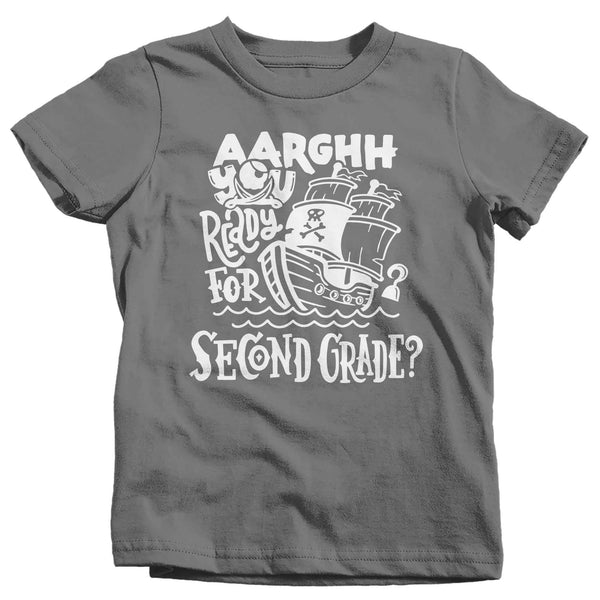 Kids Funny School T Shirt Second Grade Shirts Pirate Theme Arrgh You Ready Pirates Talk 2nd Grade Tshirt Unisex Boys Girls Graphic Tee-Shirts By Sarah