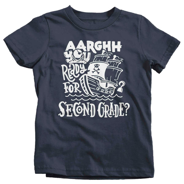 Kids Funny School T Shirt Second Grade Shirts Pirate Theme Arrgh You Ready Pirates Talk 2nd Grade Tshirt Unisex Boys Girls Graphic Tee-Shirts By Sarah