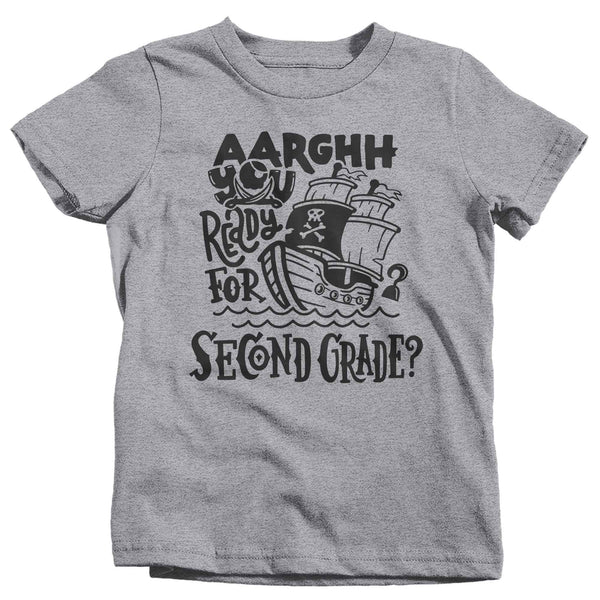 Kids Funny School T Shirt Second Grade Shirts Pirate Theme Arrgh You Ready Pirates Talk 2nd Grade Tshirt Unisex Boys Girls Graphic Tee-Shirts By Sarah
