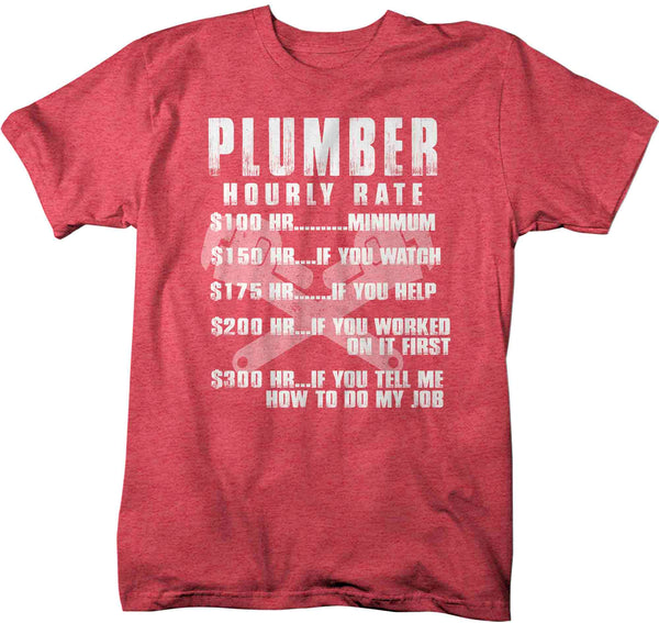 Men's Funny Plumber Shirt Hourly Rate T shirt Plumber Gift Idea Plumbing Humor Joke Tee TShirt Mans Unisex-Shirts By Sarah