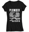 Women's V-Neck Funny Plumber Shirt Hourly Rate T shirt Plumber Gift Idea Plumbing Humor Joke Tee TShirt Ladies Woman