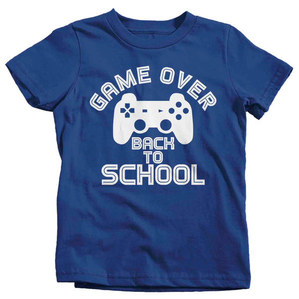 Kids Funny Back To School T Shirt Game Over Gamer Graphic Tee Gaming Controller Back To School Tshirt Unisex Boys Girls-Shirts By Sarah