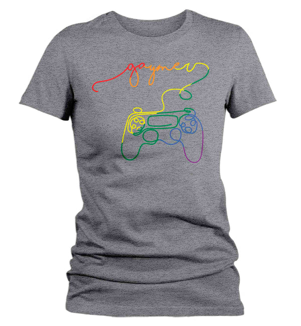 Women's Funny LGBT Shirt Gaymer TShirt Gamer T-Shirts Gaming Tee Gamer Gift LGBTQ Shirt Game Controller Gay Pride Ladies Woman-Shirts By Sarah
