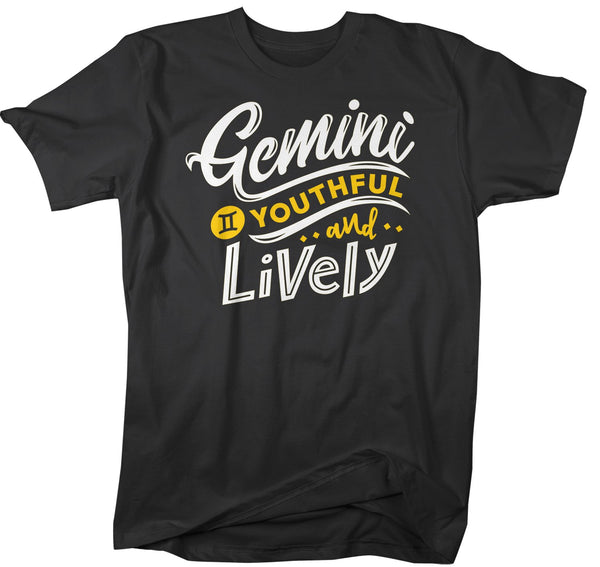 Men's Gemini T-Shirt Young & Lively Shirt Horoscope Shirt Astrology Shirts Gemini TShirt Astrological-Shirts By Sarah