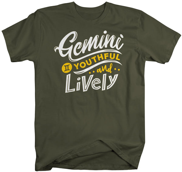 Men's Gemini T-Shirt Young & Lively Shirt Horoscope Shirt Astrology Shirts Gemini TShirt Astrological-Shirts By Sarah