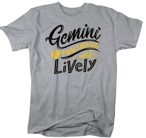 Men's Gemini T-Shirt Young & Lively Shirt Horoscope Shirt Astrology Shirts Gemini TShirt Astrological-Shirts By Sarah