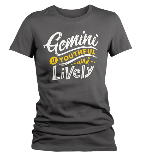 Women's Gemini T-Shirt Young & Lively Shirt Horoscope Shirt Astrology Shirts Gemini TShirt Astrological-Shirts By Sarah