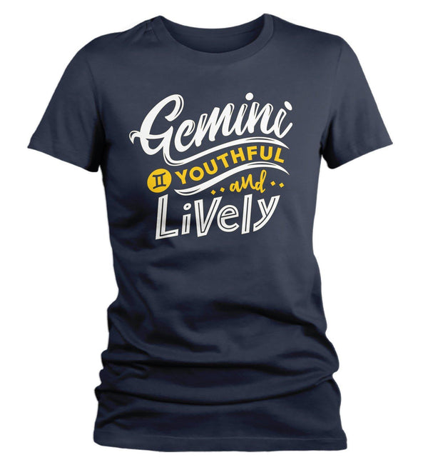 Women's Gemini T-Shirt Young & Lively Shirt Horoscope Shirt Astrology Shirts Gemini TShirt Astrological-Shirts By Sarah