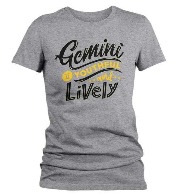 Women's Gemini T-Shirt Young & Lively Shirt Horoscope Shirt Astrology Shirts Gemini TShirt Astrological-Shirts By Sarah