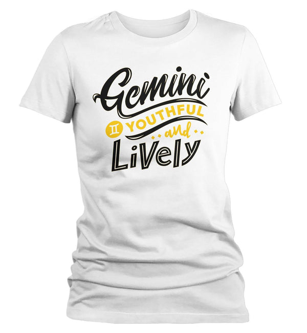 Women's Gemini T-Shirt Young & Lively Shirt Horoscope Shirt Astrology Shirts Gemini TShirt Astrological-Shirts By Sarah