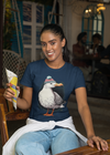 Women's Funny Seagull Shirt Hipster T Shirt Bird Knit Beanie Gift Sailor Nautical Sail Seaside Ocean Graphic Tee Ladies