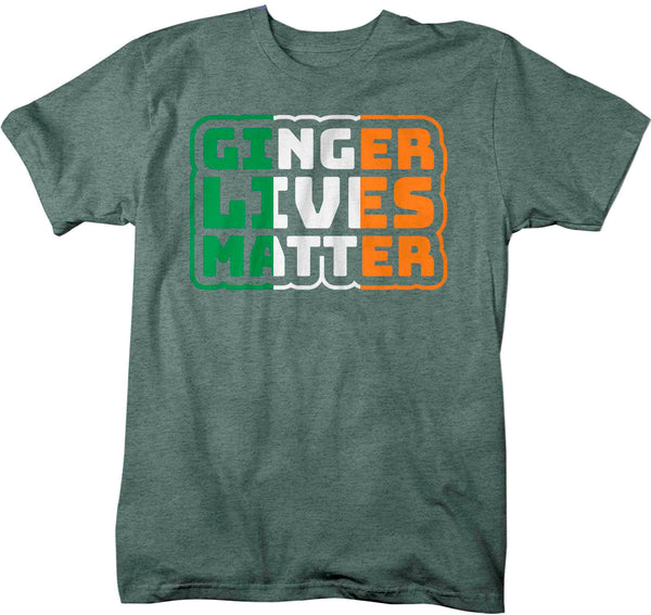Men's Funny St. Patrick's Day Shirt Ginger Lives Matter T Shirt Humor Redhead Red Hair Joke Gift Saint Patricks Irish Green Man Unisex Tee-Shirts By Sarah
