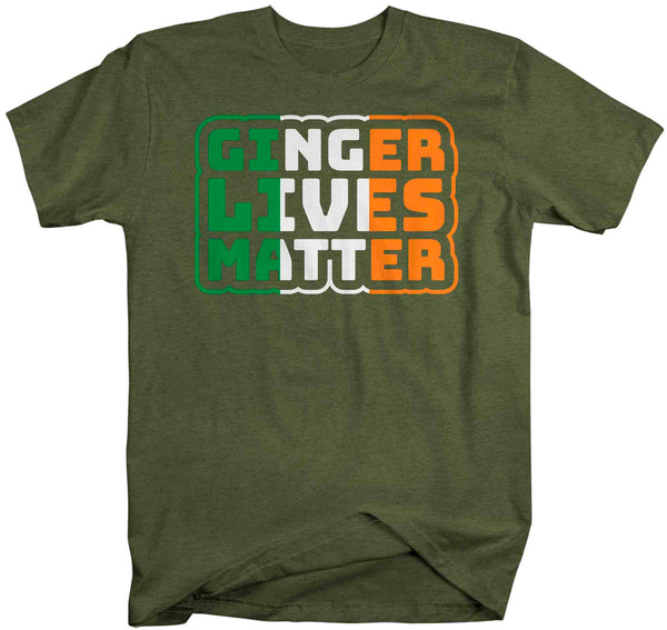 Men's Funny St. Patrick's Day Shirt Ginger Lives Matter T Shirt Humor Redhead Red Hair Joke Gift Saint Patricks Irish Green Man Unisex Tee-Shirts By Sarah