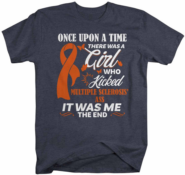 Men's Multiple Sclerosis T Shirt This Girl Kicked MS Ass Shirt Funny Orange Ribbon T Shirt Inspirational MS Shirt-Shirts By Sarah