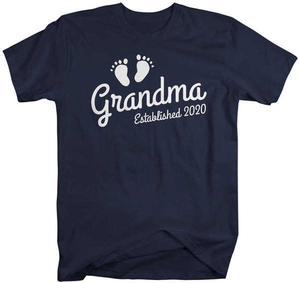Men's Grandma Established 2020 Baby Feet Shirt Promotion New Baby Reveal Cute Shirts-Shirts By Sarah
