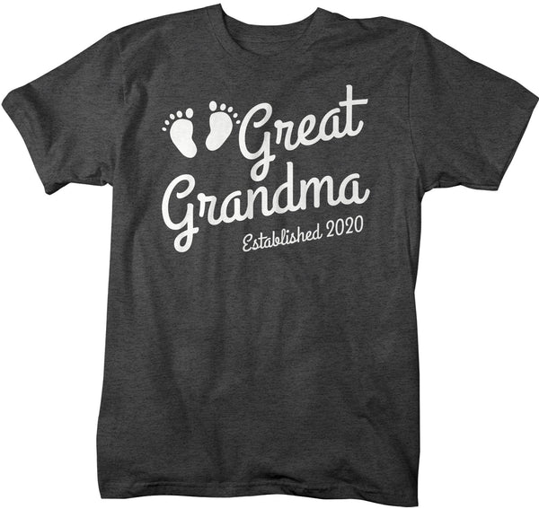 Men's Great Grandma Established 2020 Baby Feet Shirt Promotion New Baby Reveal Cute Nana Shirts-Shirts By Sarah