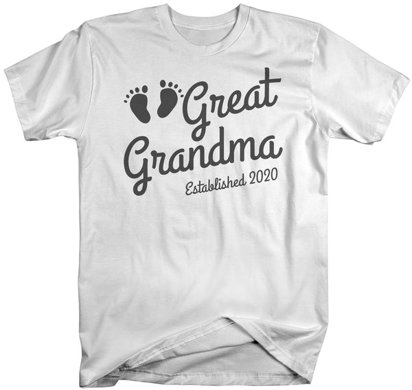 Men's Great Grandma Established 2020 Baby Feet Shirt Promotion New Baby Reveal Cute Nana Shirts-Shirts By Sarah