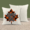 Happy Fall Pillow Cover Buffalo Plaid Leaf Graphic Throw Pillow Case Season Fall Home Decor Leaves Happy Fall 15.75" Square