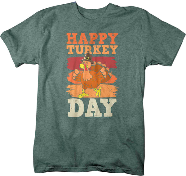 Men's Happy Thanksgiving Day TShirt Turkey Shirts Vintage Sunset T Shirt Holiday Tee Unisex Soft Vintage Graphic T-Shirt-Shirts By Sarah