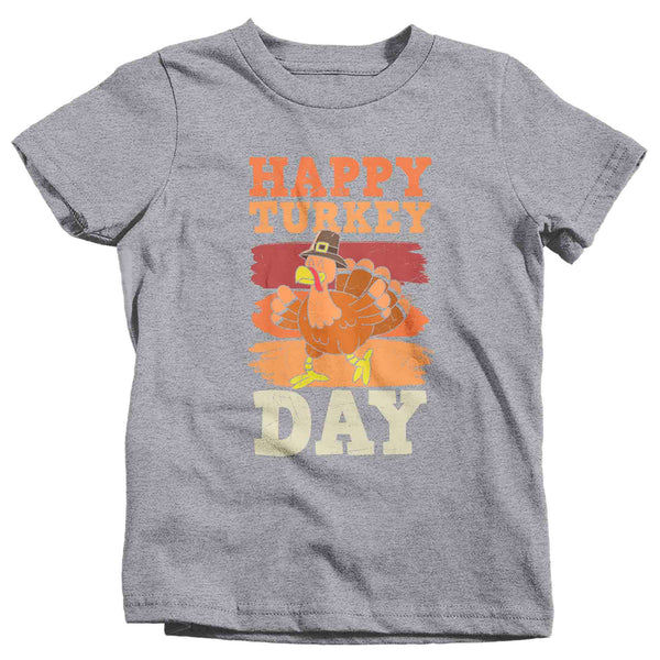 Kids Happy Thanksgiving Day TShirt Turkey Shirts Vintage Sunset T Shirt Holiday Tee Unisex Soft Vintage Graphic T-Shirt Youth-Shirts By Sarah