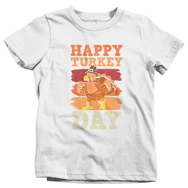 Kids Happy Thanksgiving Day TShirt Turkey Shirts Vintage Sunset T Shirt Holiday Tee Unisex Soft Vintage Graphic T-Shirt Youth-Shirts By Sarah