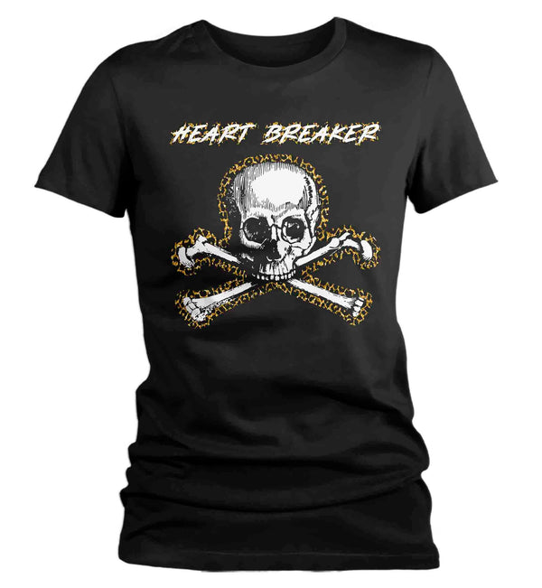 Women's Valentine's Day T Shirt Grunge Shirt Heartbreaker Tee Skull Crossbones TShirt Ladies Graphic Pastel Grunge Clothing Top-Shirts By Sarah