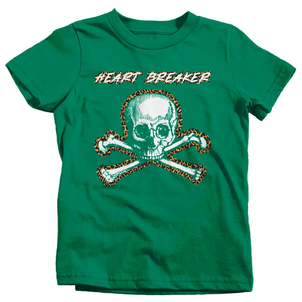 Kids Valentine's Day T Shirt Grunge Shirt Heartbreaker Tee Skull Crossbones TShirt Graphic Pastel Grunge Clothing Top Girl's Youth-Shirts By Sarah