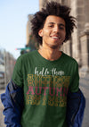 Men's Hello Autumn T Shirt Thanksgiving Shirt Stacked Font Shirt Fall Athletic Sporty Tee Shirt