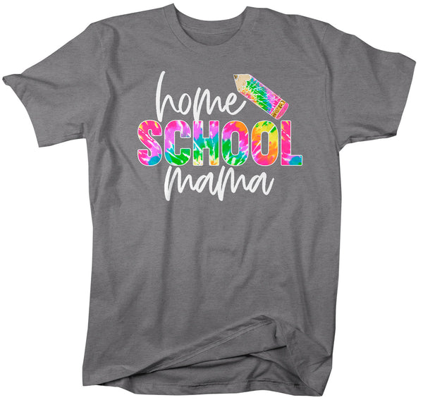 Men's Funny Home School Mama T Shirt Mom Teacher TShirt HomeSchool Shirt Quarantine Remote Learning Tie Dye Tee-Shirts By Sarah