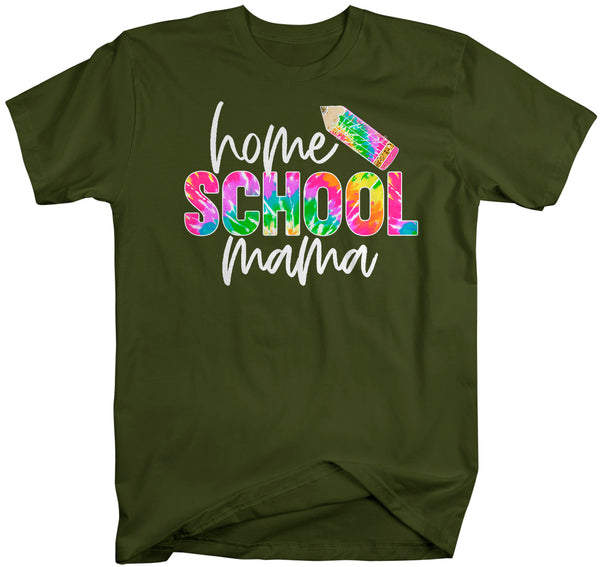 Men's Funny Home School Mama T Shirt Mom Teacher TShirt HomeSchool Shirt Quarantine Remote Learning Tie Dye Tee-Shirts By Sarah