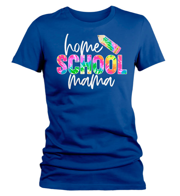 Women's Funny Home School Mama T Shirt Mom Teacher TShirt HomeSchool Shirt Quarantine Remote Learning Tie Dye Tee-Shirts By Sarah