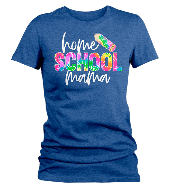 Women's Funny Home School Mama T Shirt Mom Teacher TShirt HomeSchool Shirt Quarantine Remote Learning Tie Dye Tee-Shirts By Sarah