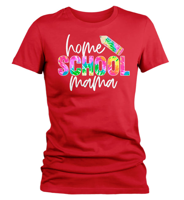Women's Funny Home School Mama T Shirt Mom Teacher TShirt HomeSchool Shirt Quarantine Remote Learning Tie Dye Tee-Shirts By Sarah