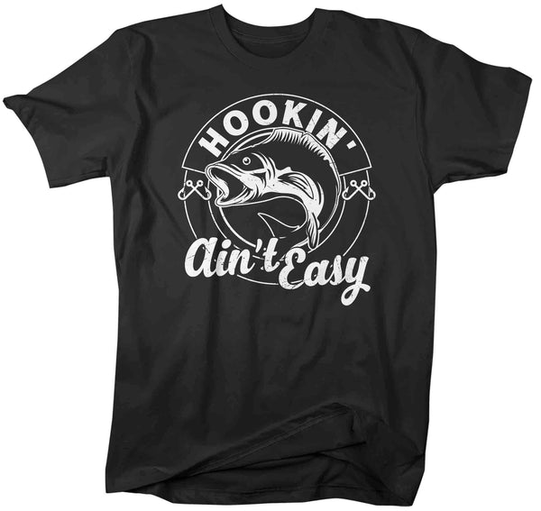 Men's Funny Fishing Shirt Hooking Ain't Easy T Shirt Angler Joke Fisherman Rod Catch Fish Humor TShirt Gift Tee Unisex Man-Shirts By Sarah