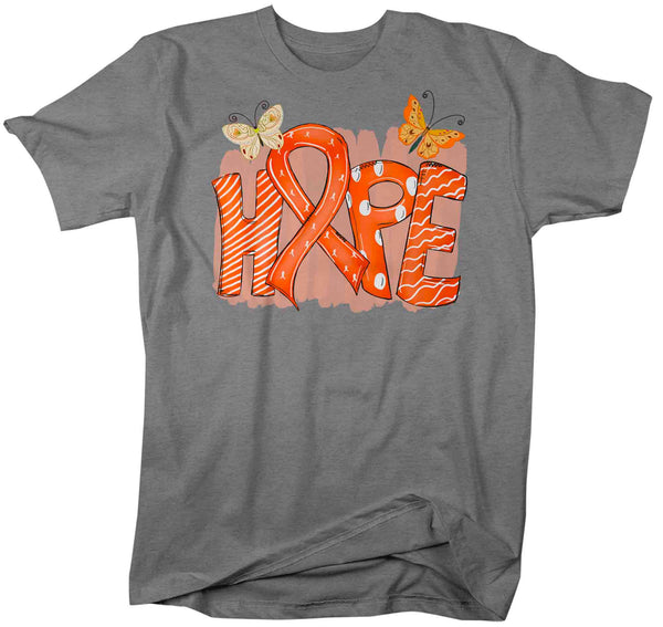 Men's Orange Ribbon Shirt Hope Leukemia MS T Shirt Cancer Tee Cute Ribbon Shirt Multiple Sclerosis RDS Awareness Man Unisex-Shirts By Sarah