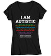 Women's V-Neck Autism T Shirt I Am Autistic Shirt Awareness T-Shirt Spectrum Disorder TShirt Autistic ASD Tee  Ladies Woman