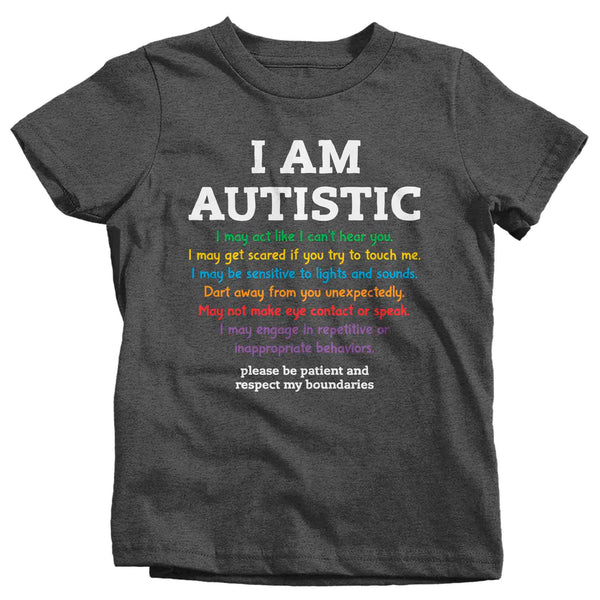Kids Autism T Shirt I Am Autistic Shirt Awareness T-Shirt Spectrum Disorder TShirt Autistic ASD Tee Unisex Youth Boy's Girl's-Shirts By Sarah