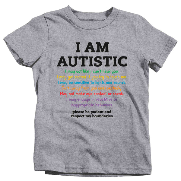 Kids Autism T Shirt I Am Autistic Shirt Awareness T-Shirt Spectrum Disorder TShirt Autistic ASD Tee Unisex Youth Boy's Girl's-Shirts By Sarah