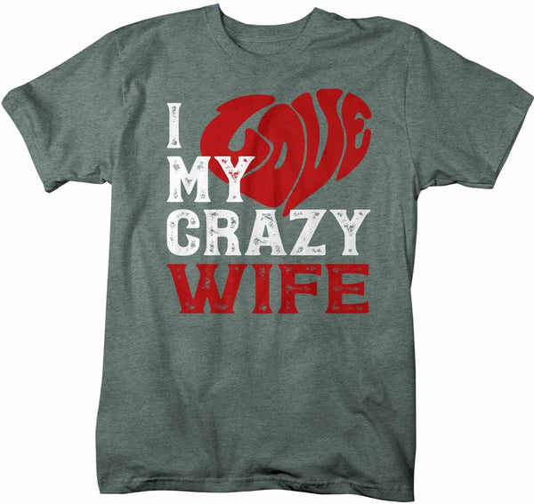 Men's Valentines Day T Shirt Valentine's Day Wife Shirts Love My Crazy Wife Matching Valentines TShirt Couples Shirts-Shirts By Sarah