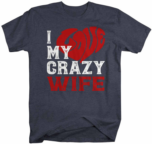 Men's Valentines Day T Shirt Valentine's Day Wife Shirts Love My Crazy Wife Matching Valentines TShirt Couples Shirts-Shirts By Sarah